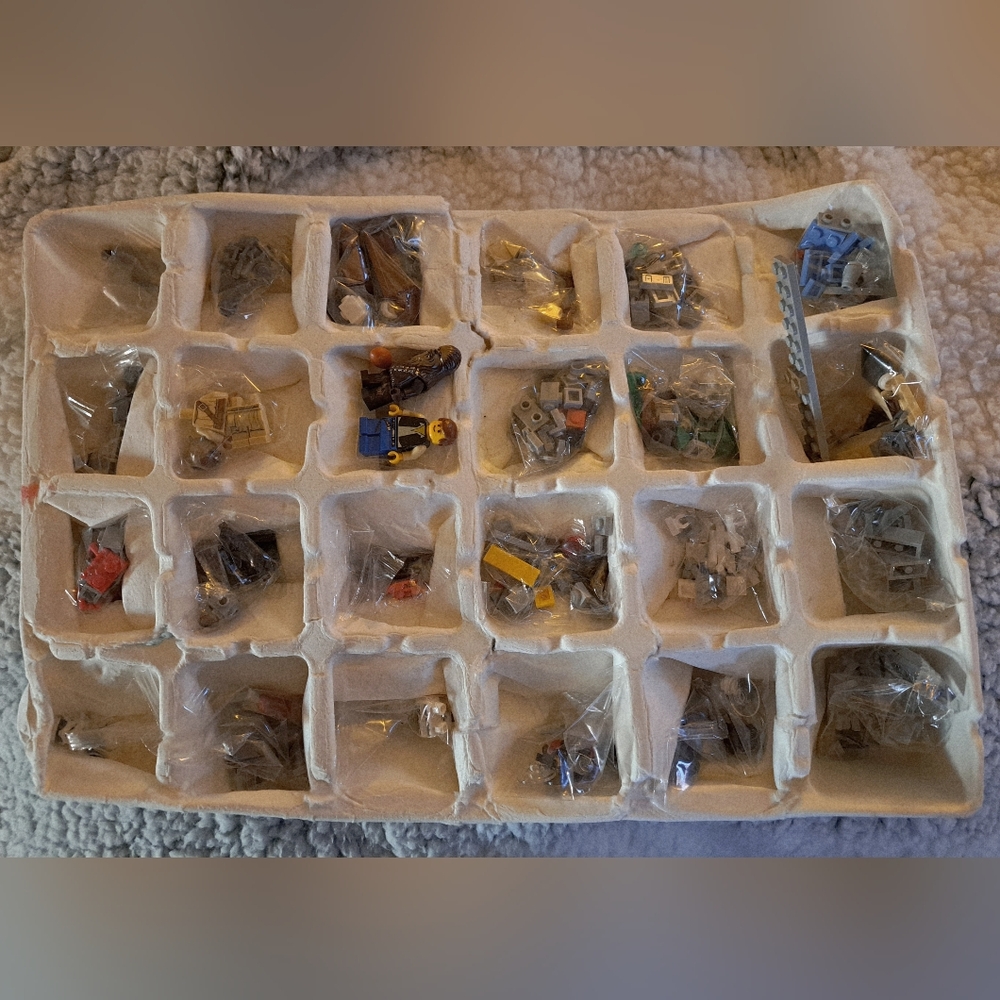 LEGO Advent Calendar Without Box, Incomplete, As Is Set with Blue and Yellow